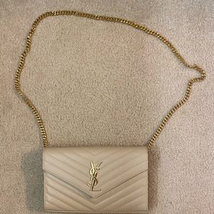 Yves saint laurent matelasse chain wallet